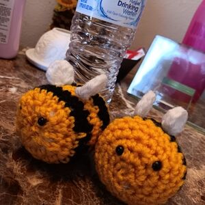 Handmade Yellow and Black Crochet Bee Toy